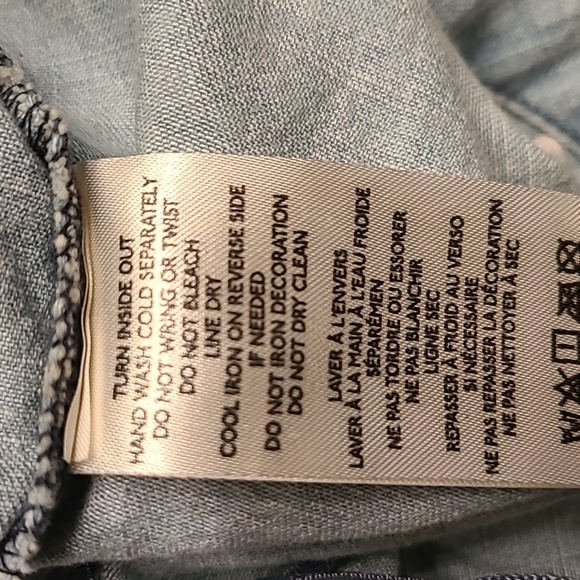 Free People Studded Chambray Tunic Tank Top With Pockets Boho Open Back - Picture 9 of 13